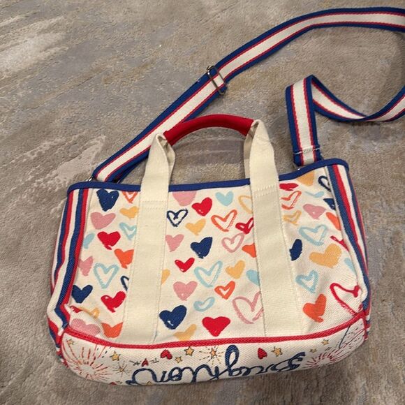 Rare BRIGHTON Red White and You Mini Canvas Tote - LIKE NEW! Perfect for V-Day - Picture 8 of 10